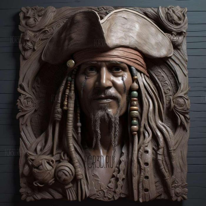 Jack Sparrow 1 stl model for CNC